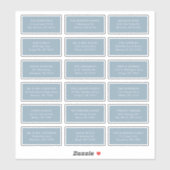 Dusty Blue Gast Empfänger Name Address Shipping Aufkleber (Blatt)