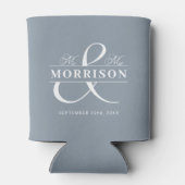 Dusty Blue Gastgeschenk Hochzeit Dosenkühler (Rückseite)