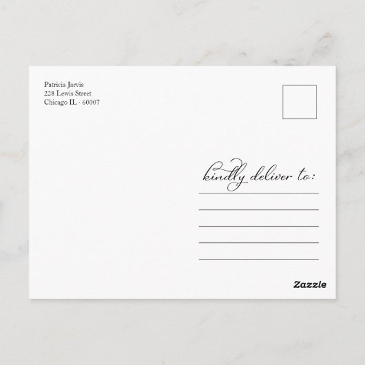 Dusty Blue Geometric Brautparty Vielen Dank Postkarte (Rückseite)