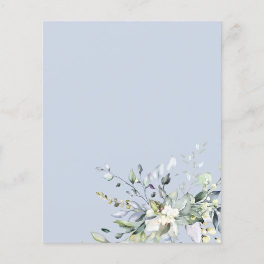 Dusty Blue Geometric Budget Einladung (Rückseite)