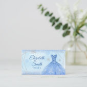 Dusty Blue Geometric Christmas Mis XV Años Platzkarte (Stehend Vorderseite)