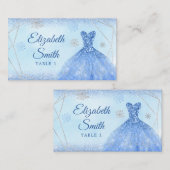 Dusty Blue Geometric Christmas Mis XV Años Platzkarte (Vorne/Hinten)