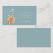 Dusty Blue Geschenk Registrierung Honeymoon Fond H Begleitkarte (Vorne/Hinten)