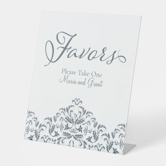 Dusty Blue Gevor Calligraphy Einfach Vintag Sockelschild (Vorderseite)