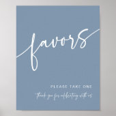 Dusty Blue Gevor Sign Modern Minimalistisch Dusche Poster (Vorne)