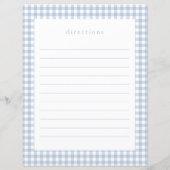 Dusty Blue Gingham Baby Shower Recicard (Rückseite)