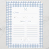 Dusty Blue Gingham Baby Shower Recicard (Vorne/Hinten)