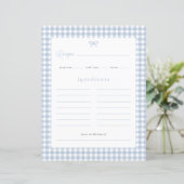 Dusty Blue Gingham Baby Shower Recicard (Stehend Vorderseite)