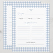 Dusty Blue Gingham Baby Shower Recicard (Vorne/Hinten)