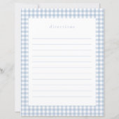 Dusty Blue Gingham Baby Shower Recicard (Rückseite)
