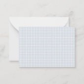 Dusty Blue Gingham Boy Note Card Mitteilungskarte (Rückseite)