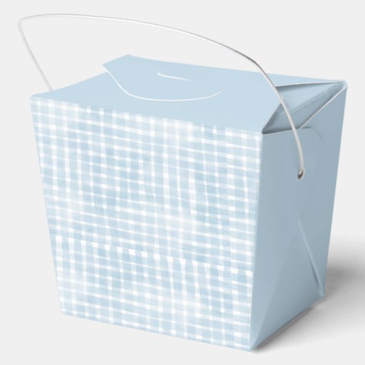 Dusty Blue Gingham Brunch Brautparty Fun Picnic Geschenkschachtel (Rückseite)