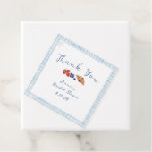 Dusty Blue Gingham Brunch Brautparty Vielen Dank Geschenkanhänger (Beispiel)