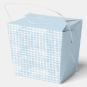 Dusty Blue Gingham Brunch Brautparty Vielen Dank Geschenkschachtel (Rückseite)