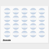 Dusty Blue Gingham Christmas Runder Aufkleber (Blatt)