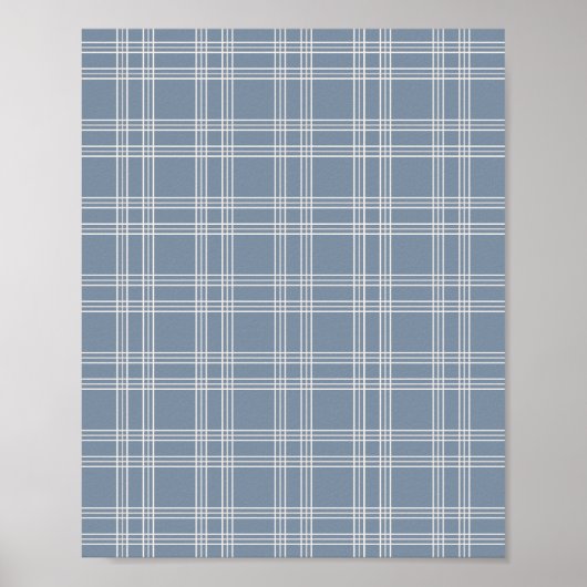 Dusty Blue Gingham Poster (Vorne)