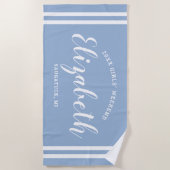 Dusty Blue Girls Weekend Personalisierter Name Strandtuch (Vorderseite)