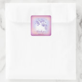 Dusty Blue Glitzer Berry Dankeschön Sweet 16. Quadratischer Aufkleber (Tasche)