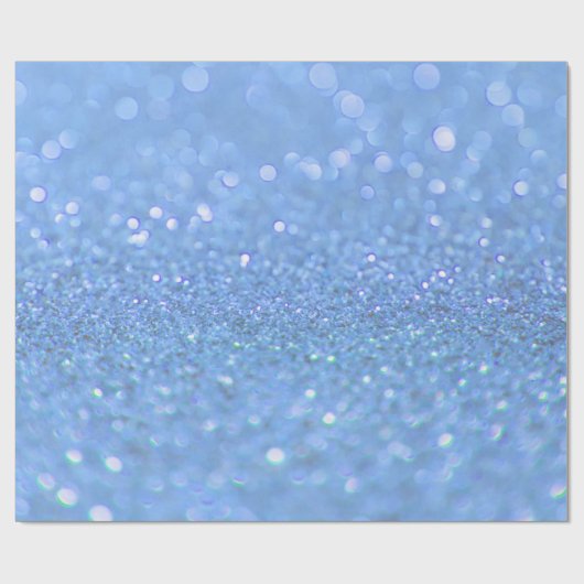 Dusty Blue Glitzer Design Geschenkpapier (Flach)