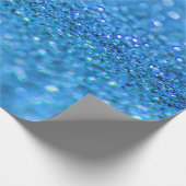 Dusty Blue Glitzer Design Geschenkpapier (Ecke)
