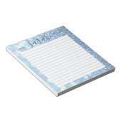 Dusty Blue Glitzer Lined Personalisiert Notizblock (angewinkelt)
