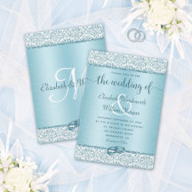 Dusty Blue Glitzer Monogram Wedding