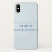 Dusty Blue Glitzer Stripes Personalisiert Case-Mate iPhone Hülle (Rückseite)