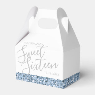 Dusty Blue Glitzer Sweet 16 Personalisiert Geschenkschachtel