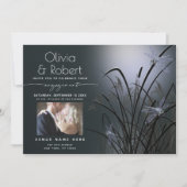 Dusty Blue Glow Verlobung Moonlight Dragonfly Einladung (Vorderseite)