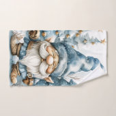 Dusty Blue Gnome und Weihnachtsbäume Badhandtuch Set (Handtuch)