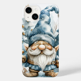 Dusty Blue Gnome und Weihnachtsbäume Case-Mate iPhone 14 Hülle