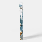 Dusty Blue Gnome und Weihnachtsbäume Case-Mate iPhone Hülle (Rückseite / Links)