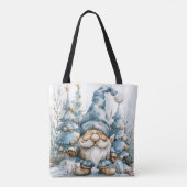 Dusty Blue Gnome und Weihnachtsbäume Tasche (Rückseite)