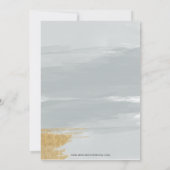 Dusty Blue Gold Calligraphy Brautparty Einladung (Rückseite)