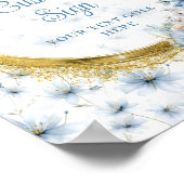 Dusty Blue Gold Custom Sign Poster (Ecke)