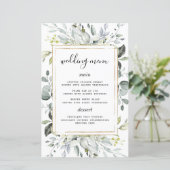 Dusty Blue Gold Elegante Rustikale Hochzeitskarten (Stehend Vorderseite)