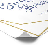 Dusty Blue Gold Floral Brautparty Willkommen Poster (Ecke)