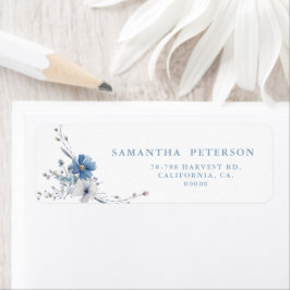 Dusty Blue Gold Floral Spring Bloom Wedding