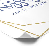 Dusty Blue Gold Floral Wie viele Küsse signieren Poster (Ecke)