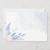 Dusty Blue Gold Geometric Pink Floral Wedding Save The Date (Rückseite)