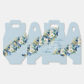 Dusty Blue Gold Glitzer Floral Geschenkschachtel (Ungeklappt)