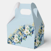 Dusty Blue Gold Glitzer Floral Geschenkschachtel (Rückseite)