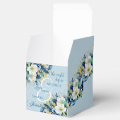 Dusty Blue Gold Glitzer Floral Geschenkschachtel (Geöffnet)