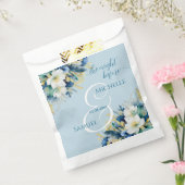 Dusty Blue Gold Glitzer Floral Geschenktütchen (Versiegelt)