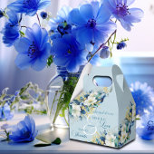 Dusty Blue Gold Glitzer Floral Probe Dinner Geschenkschachtel