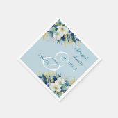 Dusty Blue Gold Glitzer Floral Probe Dinner Serviette (Ecke)