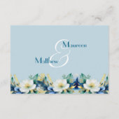 Dusty Blue Gold Glitzer QR Code Begleitkarte (Rückseite)