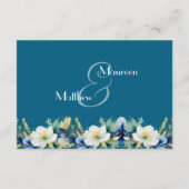 Dusty Blue Gold Glitzer QR Code Begleitkarte (Rückseite)