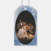 Dusty Blue Gold Glitzer Rustic Vielen Dank Geschenkanhänger (Rückseite)