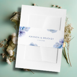 Dusty Blue & Gold Glitzer Rustikale Hochzeit Einladungsbanderole